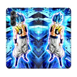 Housse cuir portefeuille pour Samsung Galaxy A34 5g Manga Dragon Ball Gogeta Lumiere