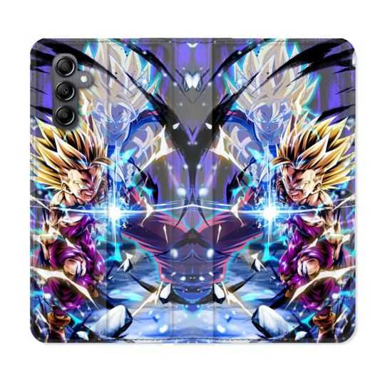 Housse cuir portefeuille pour Samsung Galaxy A34 5g Manga Dragon Ball Sangohan Duo