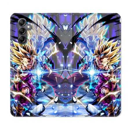 Housse cuir portefeuille pour Samsung Galaxy A34 5g Manga Dragon Ball Sangohan Duo
