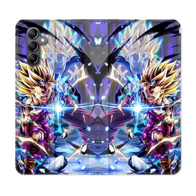 Housse cuir portefeuille pour Samsung Galaxy A34 5g Manga Dragon Ball Sangohan Duo