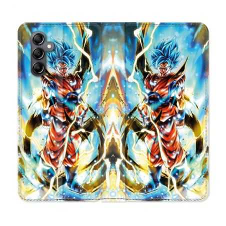 Housse cuir portefeuille pour Samsung Galaxy A34 5g Manga Dragon Ball Sangoku Blanc
