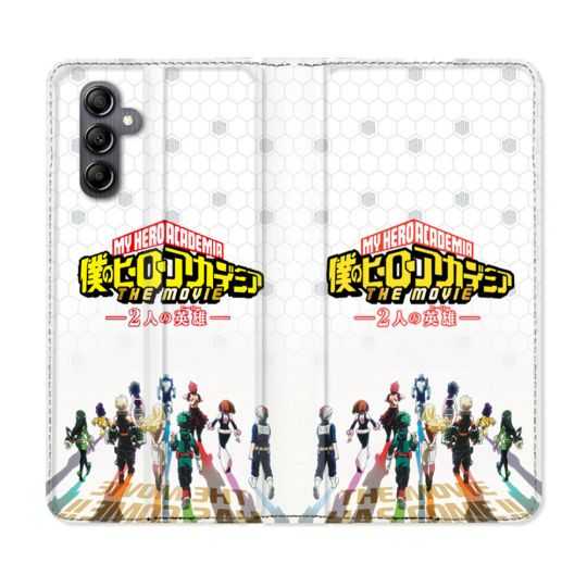 Housse cuir portefeuille pour Samsung Galaxy A34 5g Manga My Hero Academia Blanc
