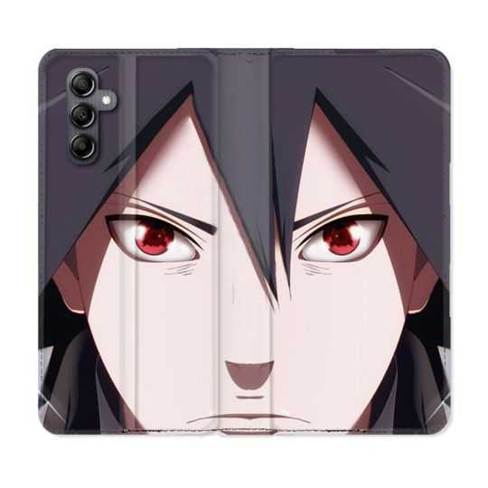 Housse cuir portefeuille pour Samsung Galaxy A34 5g Manga Naruto Sasuke visage