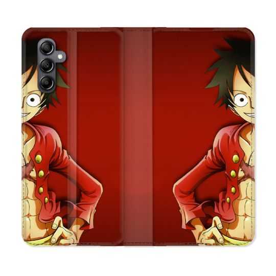 Housse cuir portefeuille pour Samsung Galaxy A34 5g Manga One Piece Luffy