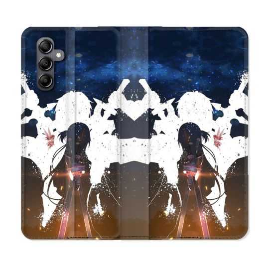 Housse cuir portefeuille pour Samsung Galaxy A34 5g Manga SAO sword Art Online Asuna