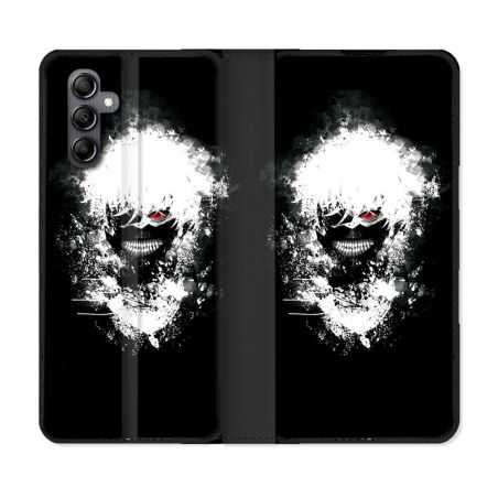 Housse cuir portefeuille pour Samsung Galaxy A34 5g Manga Tokyo Ghoul Kaneki Tag