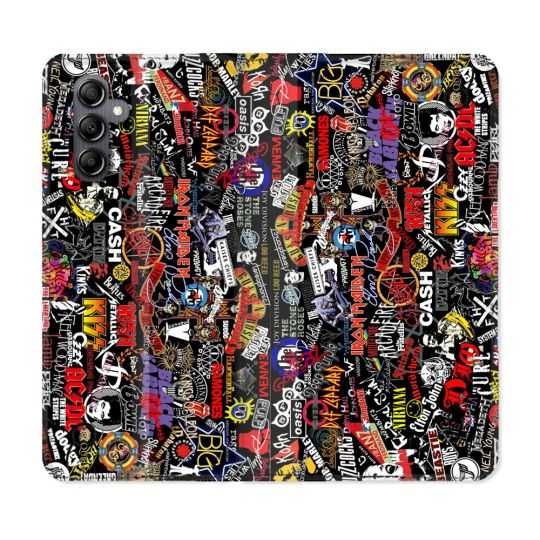 Housse cuir portefeuille pour Samsung Galaxy A34 5g Musique Rock Groupe