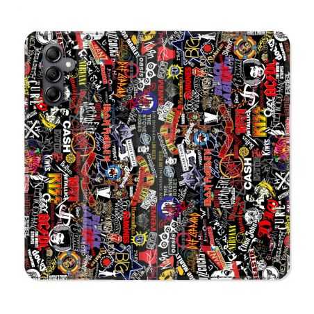 Housse cuir portefeuille pour Samsung Galaxy A34 5g Musique Rock Groupe