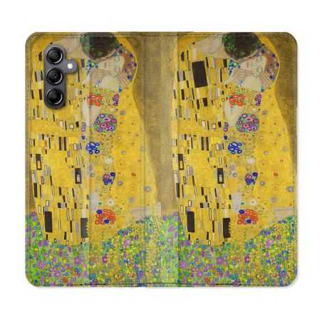 Housse cuir portefeuille pour Samsung Galaxy A34 5g Peinture Le Baiser