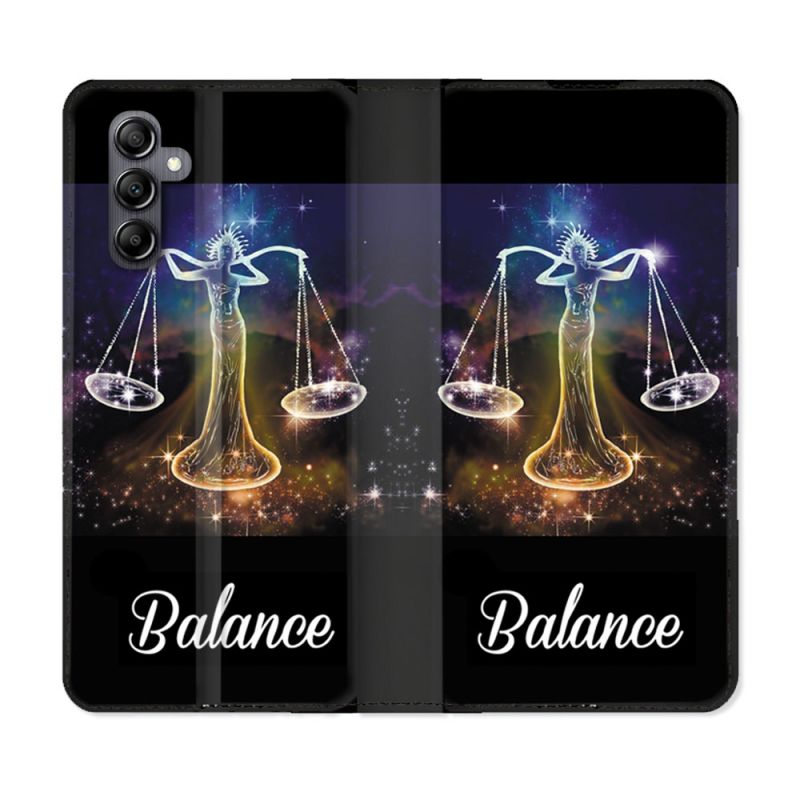 Housse cuir portefeuille pour Samsung Galaxy A34 5g Signe Zodiaque 2 Balance