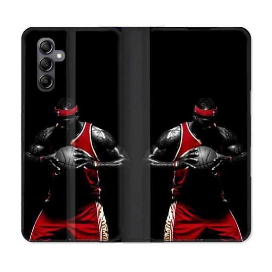 Housse cuir portefeuille pour Samsung Galaxy A34 5g Sport Basketeur