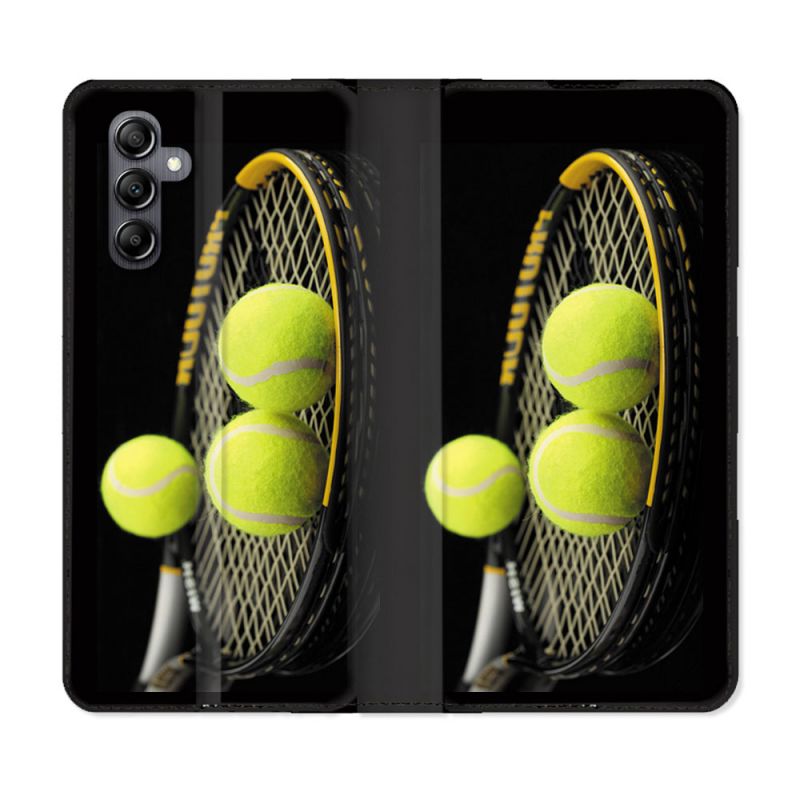 Housse cuir portefeuille pour Samsung Galaxy A34 5g Sport Tennis Balls