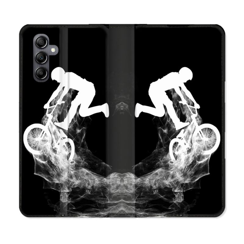 Housse cuir portefeuille pour Samsung Galaxy A34 5g Sport VTT Noir