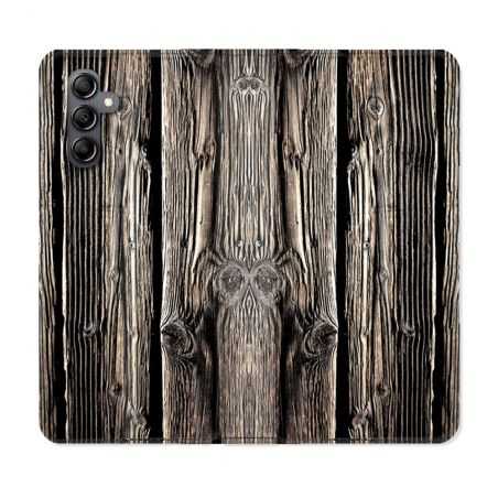 Housse cuir portefeuille pour Samsung Galaxy A34 5g Texture Bois