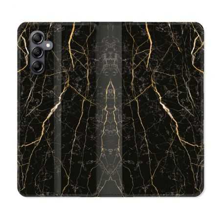 Housse cuir portefeuille pour Samsung Galaxy A34 5g Texture Marbre Noir