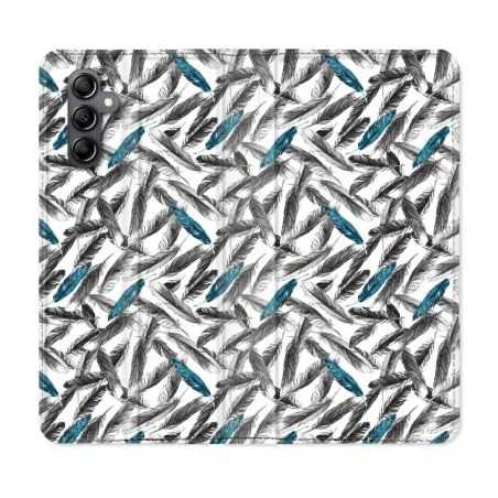 Housse cuir portefeuille pour Samsung Galaxy A34 5g Texture Plume Canard
