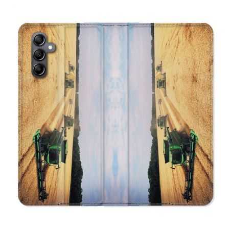 Housse cuir portefeuille pour Samsung Galaxy A54 5g Agriculture Moissonneuse