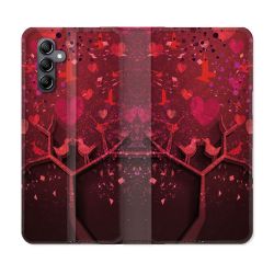 Housse cuir portefeuille pour Samsung Galaxy A54 5g Amour Arbre