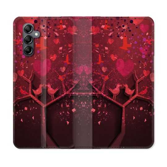 Housse cuir portefeuille pour Samsung Galaxy A54 5g Amour Arbre