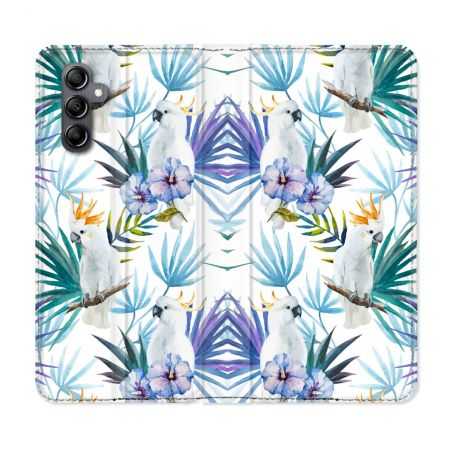 Housse cuir portefeuille pour Samsung Galaxy A54 5g Animal Perroquet Peinture