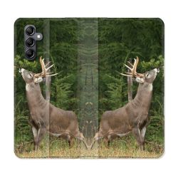 Housse cuir portefeuille pour Samsung Galaxy A54 5g Chasse Cerf