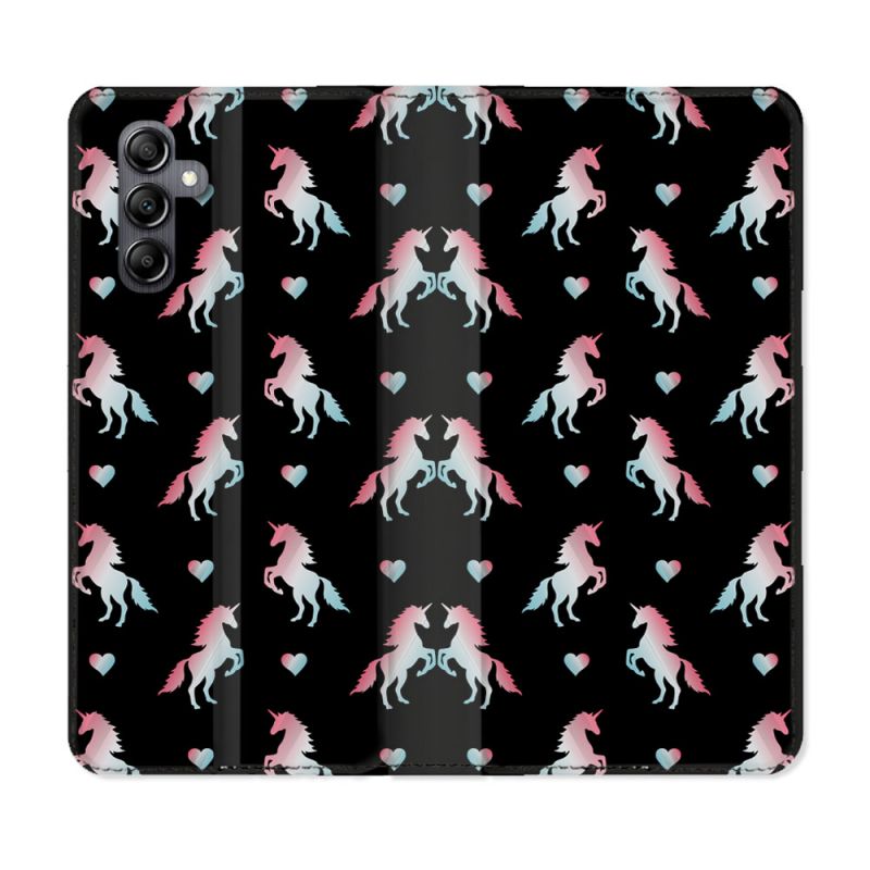 Housse cuir portefeuille pour Samsung Galaxy A54 5g Fantastique Licorne Pattern