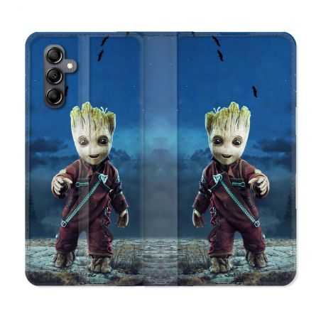 Housse cuir portefeuille pour Samsung Galaxy A54 5G Groot Bleu