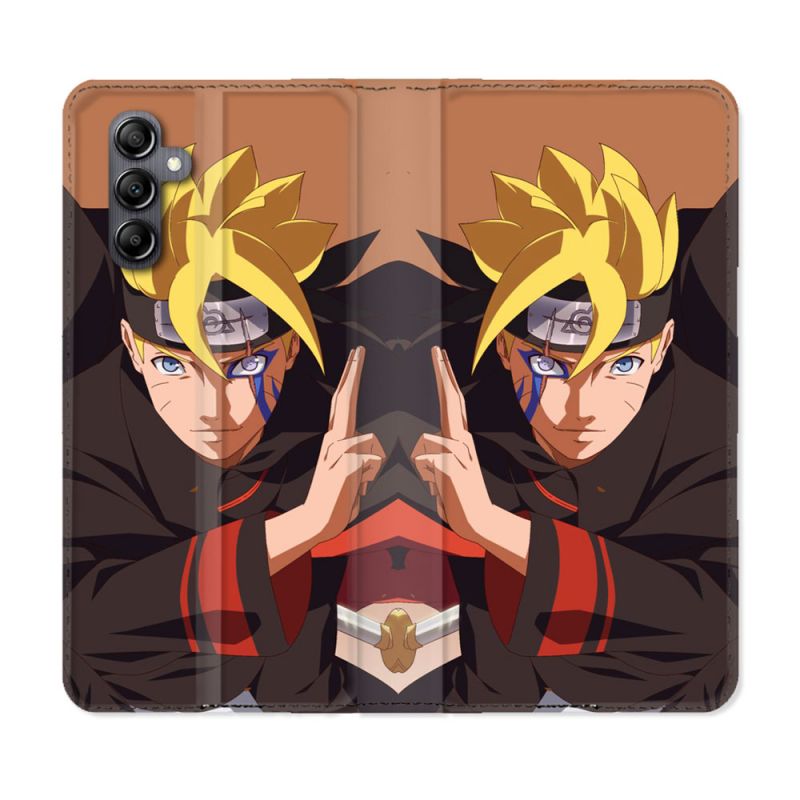Housse cuir portefeuille pour Samsung Galaxy A54 5g Manga Boruto Signe