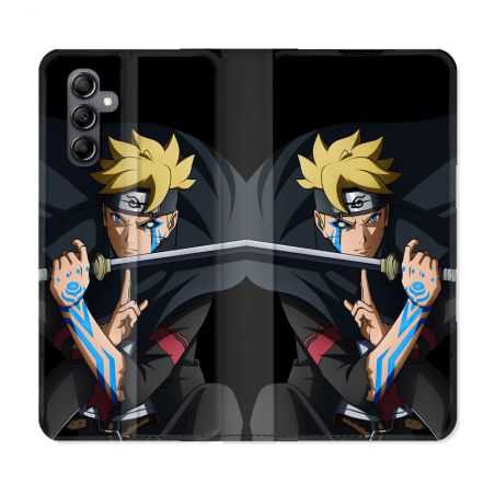 Housse cuir portefeuille pour Samsung Galaxy A54 5g Manga Boruto Tatouage