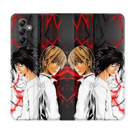 Housse cuir portefeuille pour Samsung Galaxy A54 5g Manga Death Note Duo