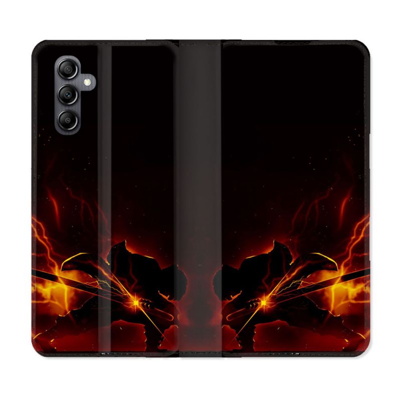 Housse cuir portefeuille pour Samsung Galaxy A54 5g Manga Demon Slayer Electric