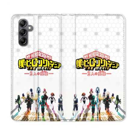 Housse cuir portefeuille pour Samsung Galaxy A54 5g Manga My Hero Academia Blanc