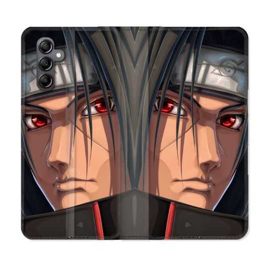 Housse cuir portefeuille pour Samsung Galaxy A54 5g Manga Naruto Itachi Visage
