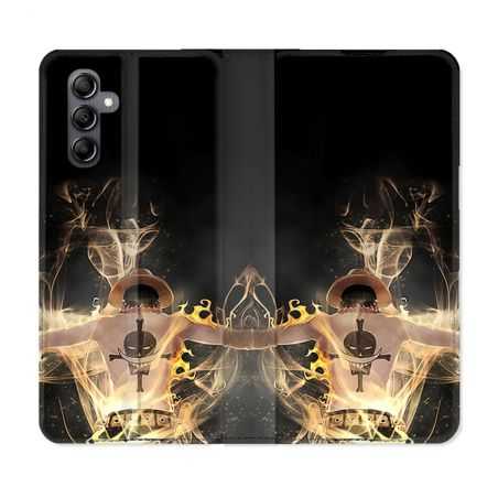Housse cuir portefeuille pour Samsung Galaxy A54 5g Manga One Piece Ace Noir