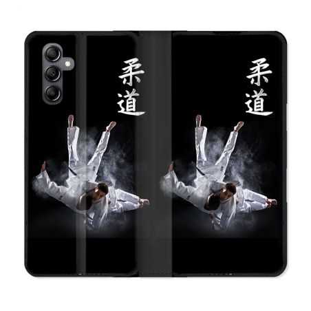 Housse cuir portefeuille pour Samsung Galaxy A54 5g Sport Judo Noir