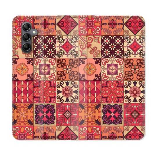 Housse cuir portefeuille pour Samsung Galaxy A54 5g Texture Carreau Ciment Rouge