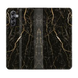 Housse cuir portefeuille pour Samsung Galaxy A54 5g Texture Marbre Noir
