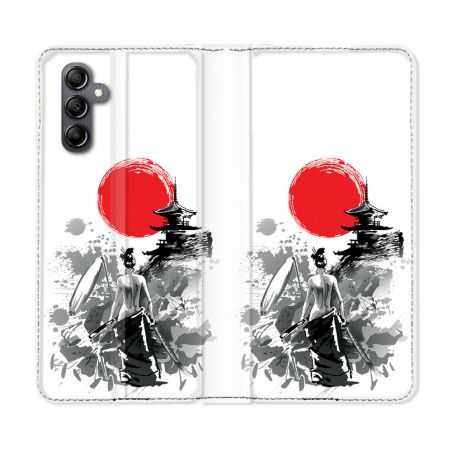 Housse cuir portefeuille pour Samsung Galaxy A54 5g Voyage Japon Femme
