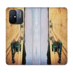 Housse cuir portefeuille pour Xiaomi 12C Agriculture Moissonneuse