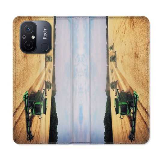 Housse cuir portefeuille pour Xiaomi 12C Agriculture Moissonneuse
