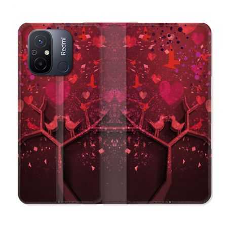 Housse cuir portefeuille pour Xiaomi 12C Amour Arbre