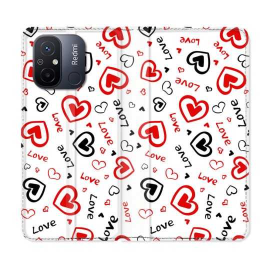 Housse cuir portefeuille pour Xiaomi 12C Amour Love