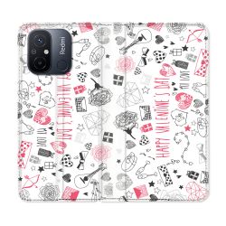 Housse cuir portefeuille pour Xiaomi 12C Amour Valentines