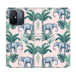 Housse cuir portefeuille pour Xiaomi 12C Animal Elephant Pattern