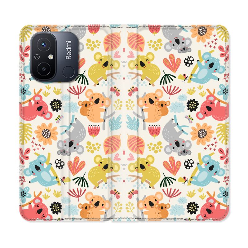 Housse cuir portefeuille pour Xiaomi 12C Animal Koala Pattern