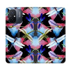 Housse cuir portefeuille pour Xiaomi 12C Animal Libellule