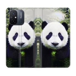 Housse cuir portefeuille pour Xiaomi 12C Animal Panda Color