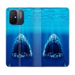 Housse cuir portefeuille pour Xiaomi 12C Animal Requin Dent