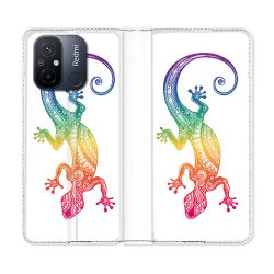 Housse cuir portefeuille pour Xiaomi 12C Animal Salamandre Color