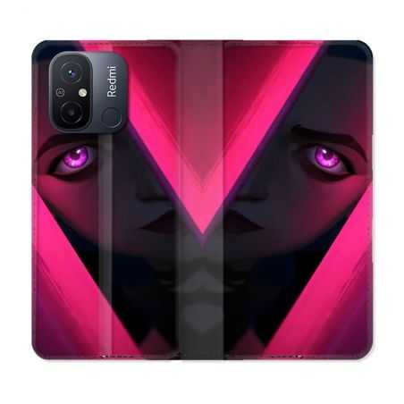 Housse cuir portefeuille pour Xiaomi 12C Arcane Jynx Rose